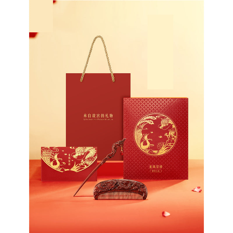 Dragon and Phoenix Hairpin Comb Gift Box