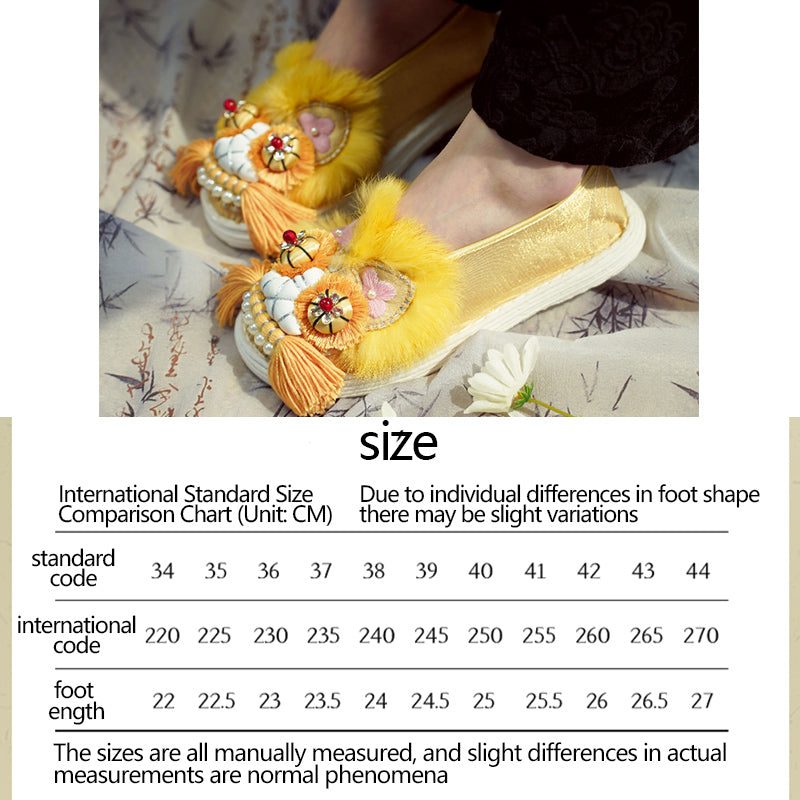 Golden orange tiger shoes