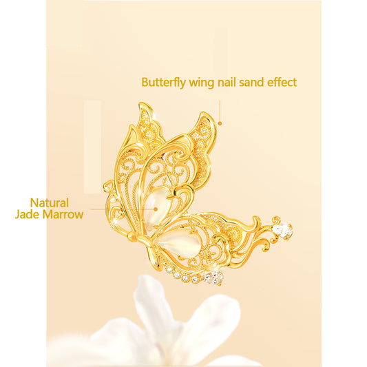 Jade pulp butterfly brooch