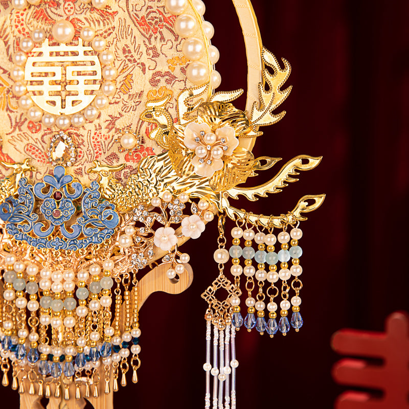 Luxury Gold Branch wedding fan