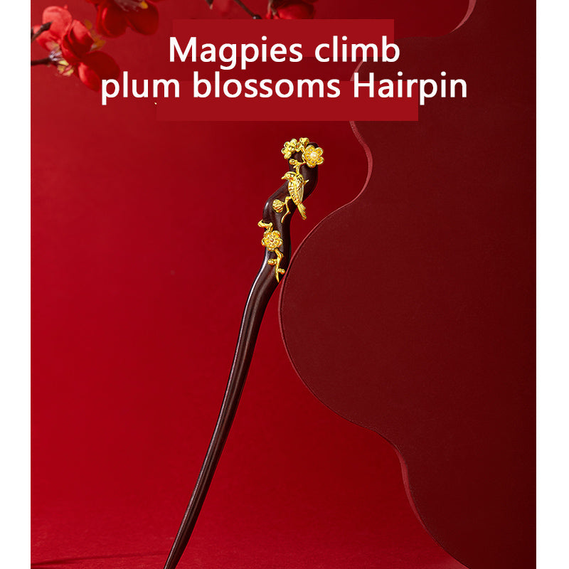 Magpies climb plum blossoms Hairpin