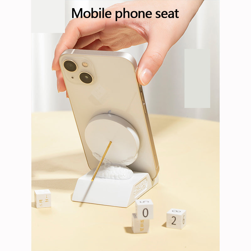 Sundial perpetual calendar phone holder
