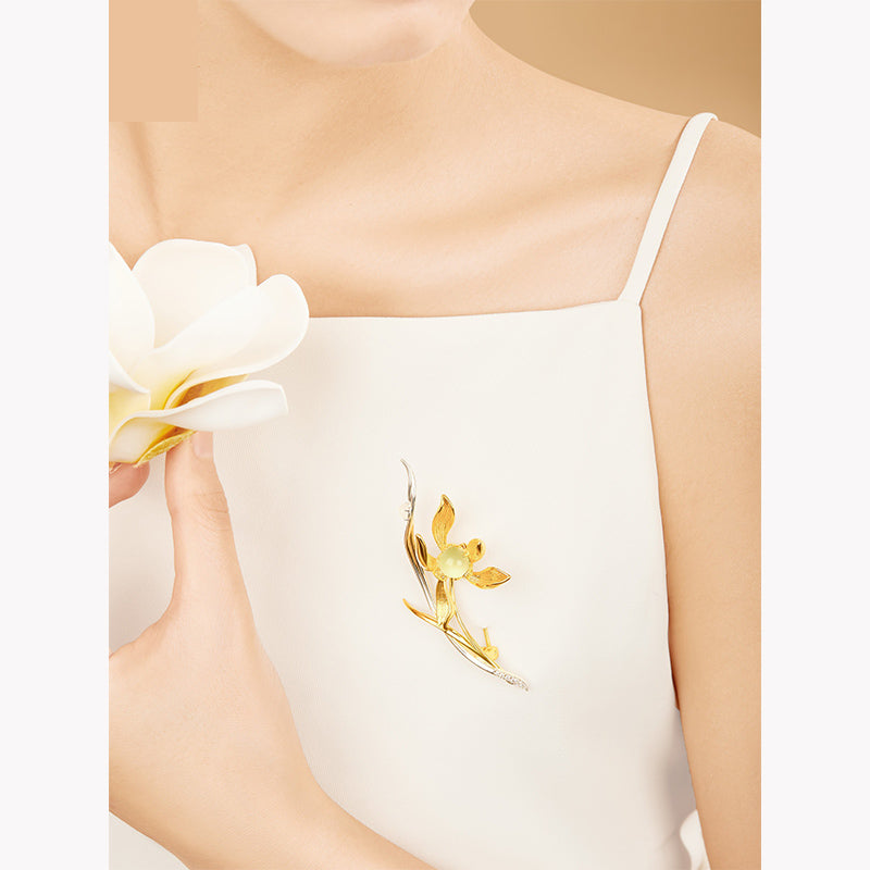 Orchid brooch