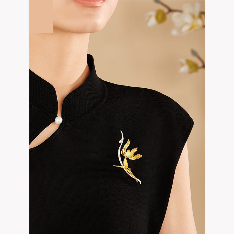 Orchid brooch