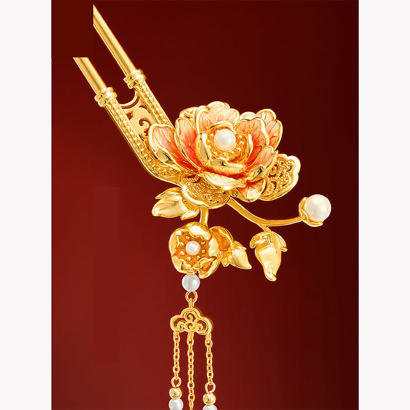 Peony hairpin