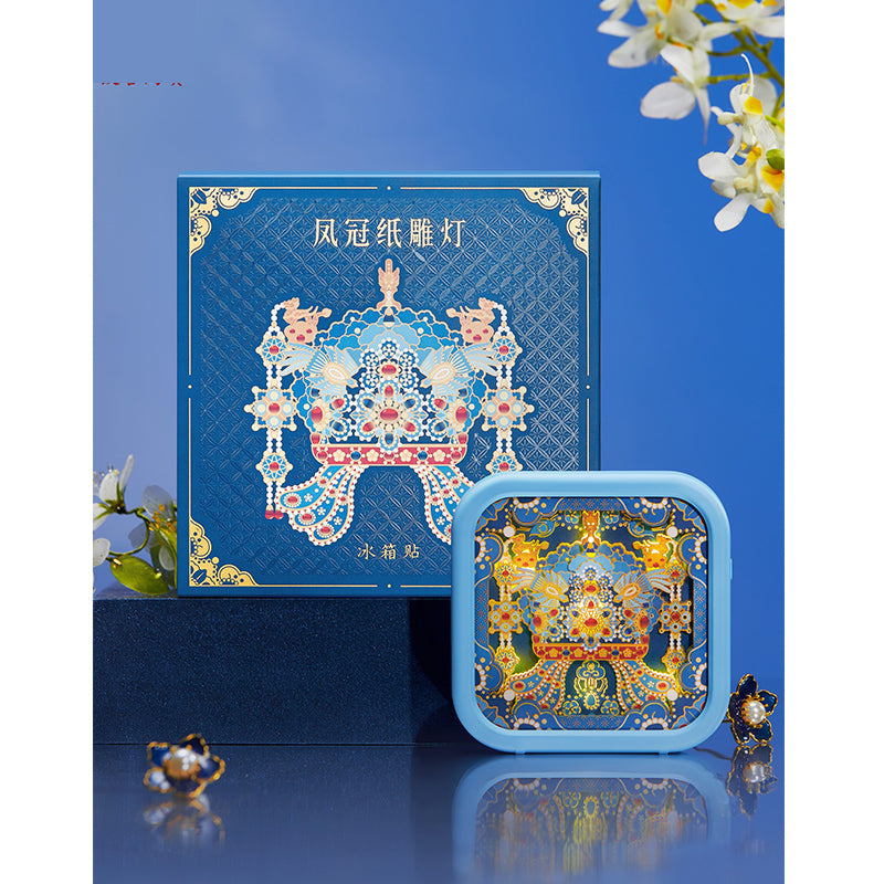 Phoenix Crown Paper Carving Lamp Fridge Magnet