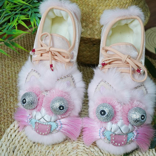 Pink tongue spitting tiger shoes