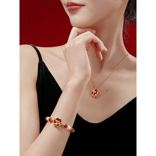 Red agate jewelry set