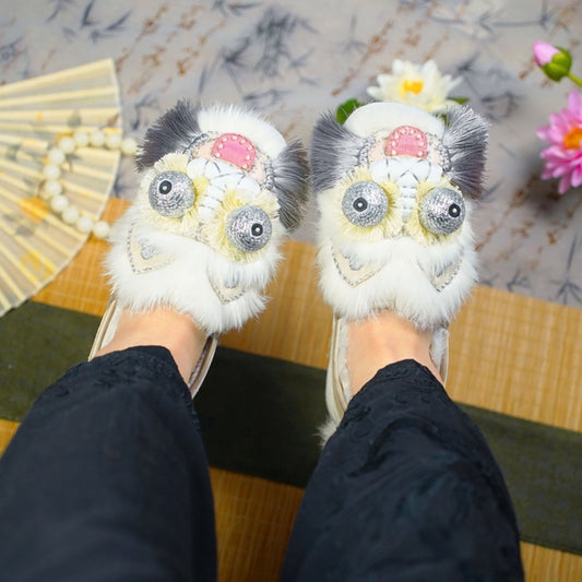 White golden tiger shoes