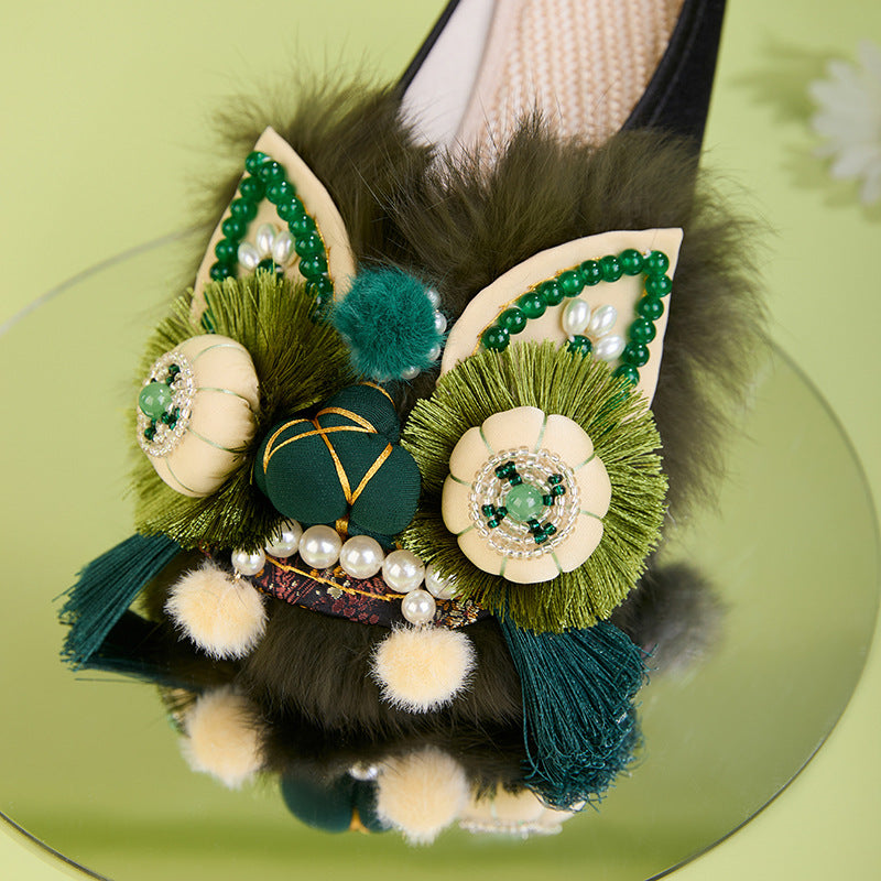 Green tiger shoes (slippers)