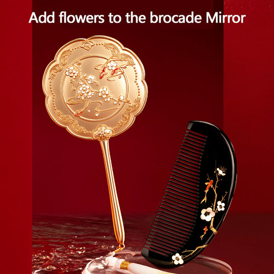 Add flowers to the brocade Mirror