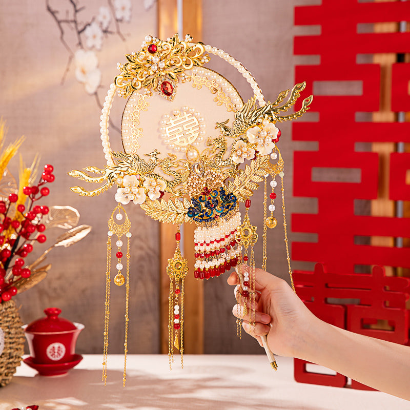 A perfect match wedding fan