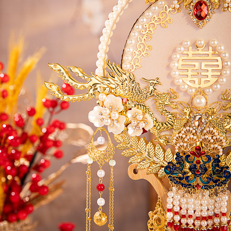 A perfect match wedding fan