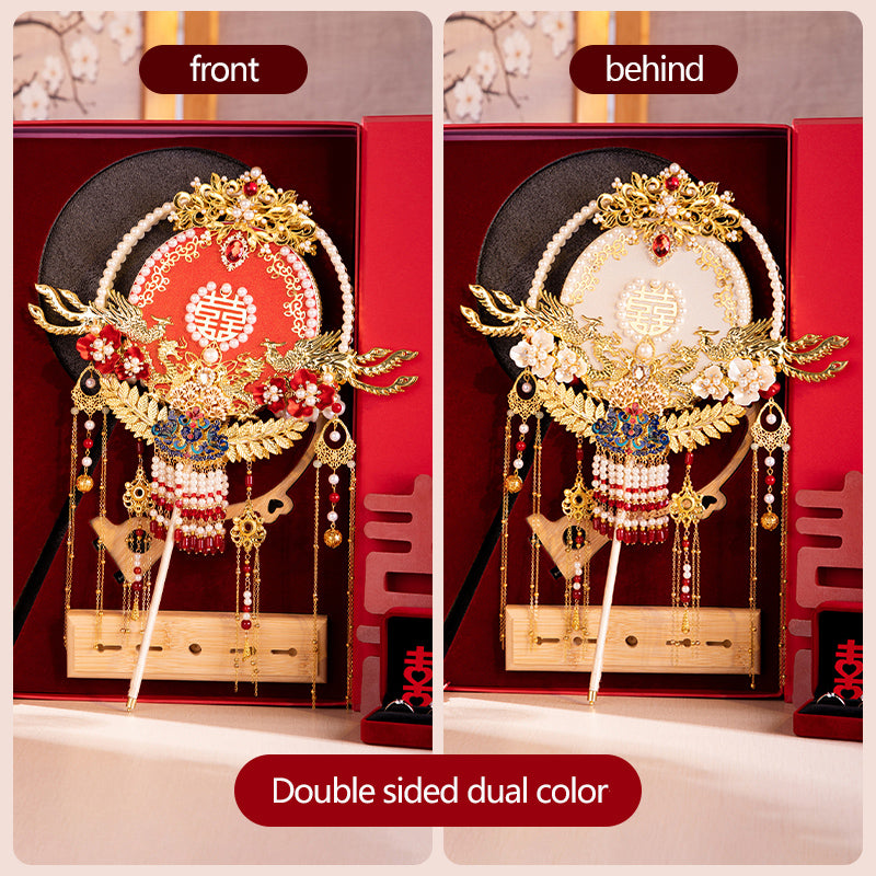 A perfect match wedding fan