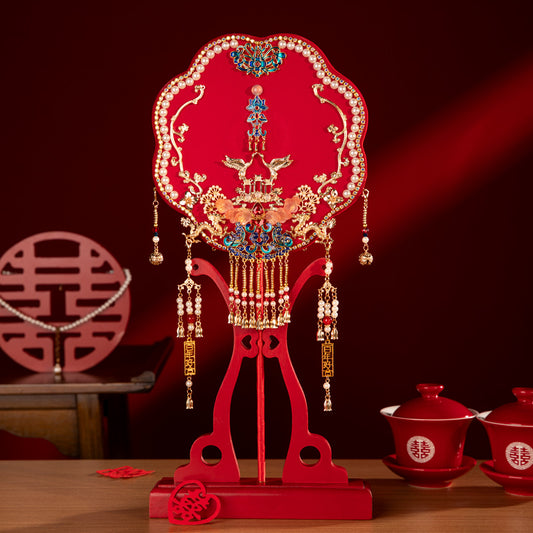 Auspicious and Colorful Phoenix wedding fan