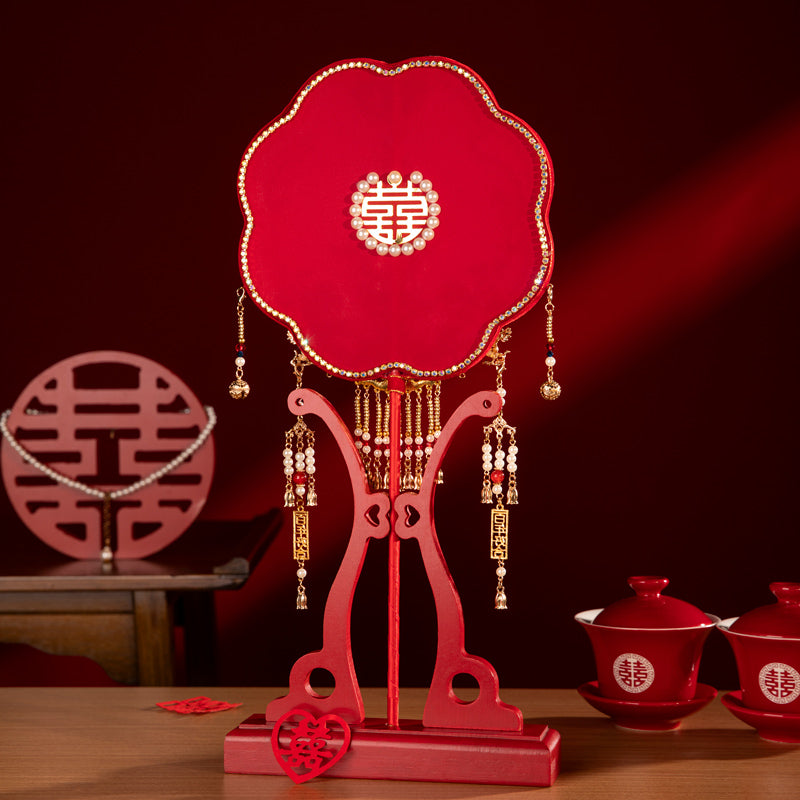 Auspicious and Colorful Phoenix wedding fan