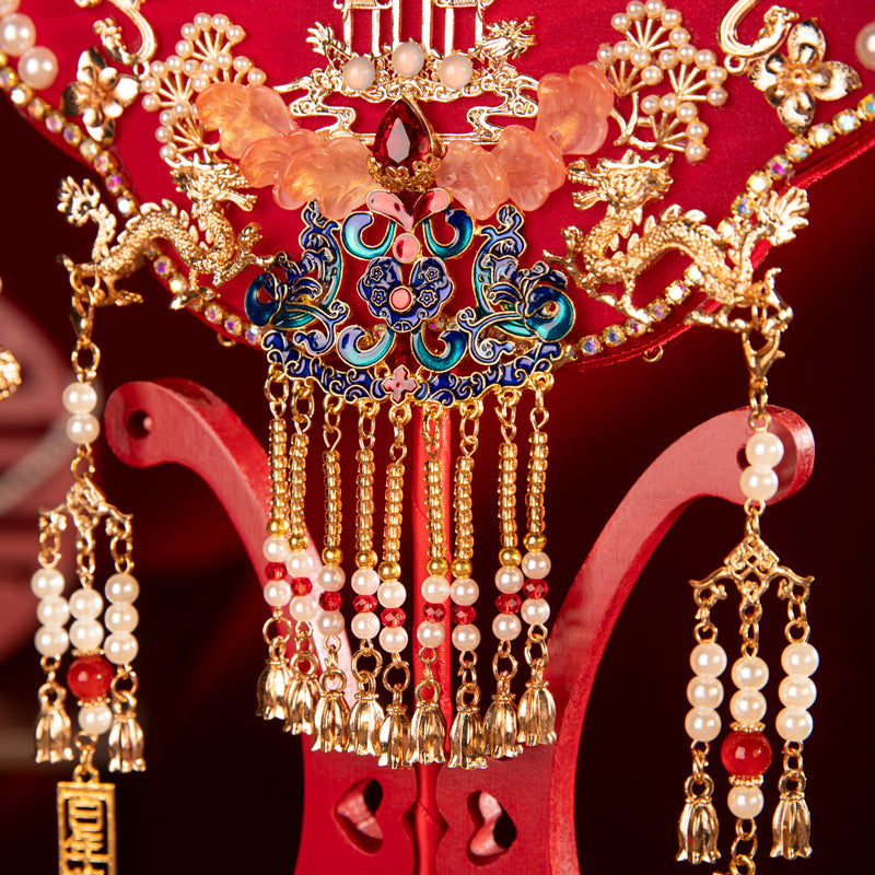 Auspicious and Colorful Phoenix wedding fan