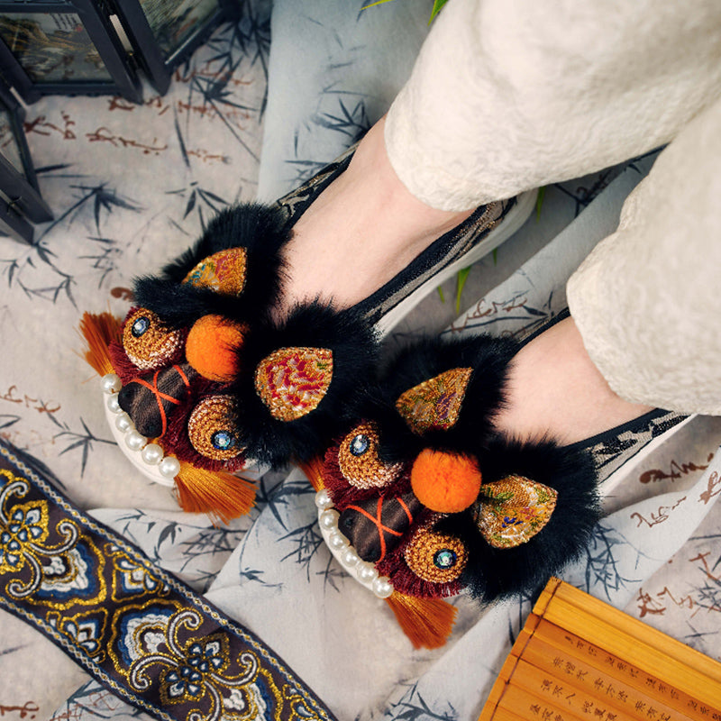 Black Orange Tiger Shoes