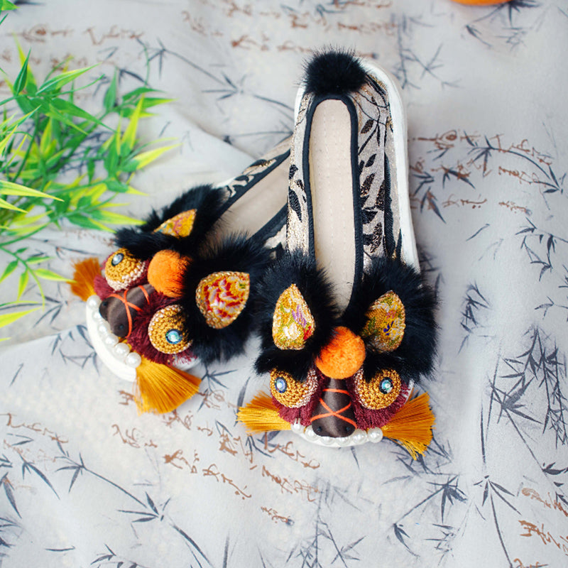 Black Orange Tiger Shoes