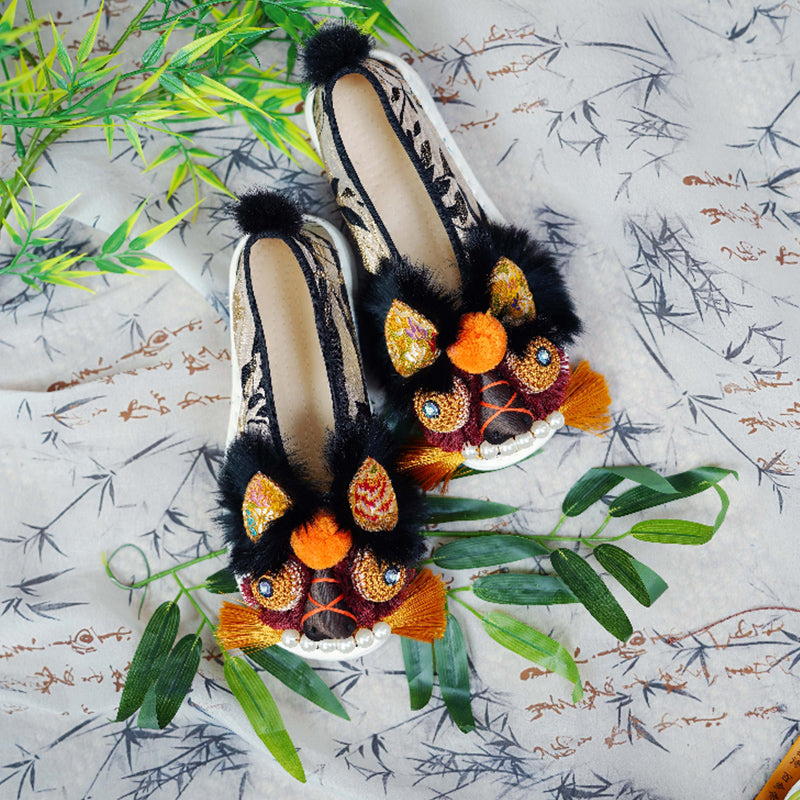 Black Orange Tiger Shoes