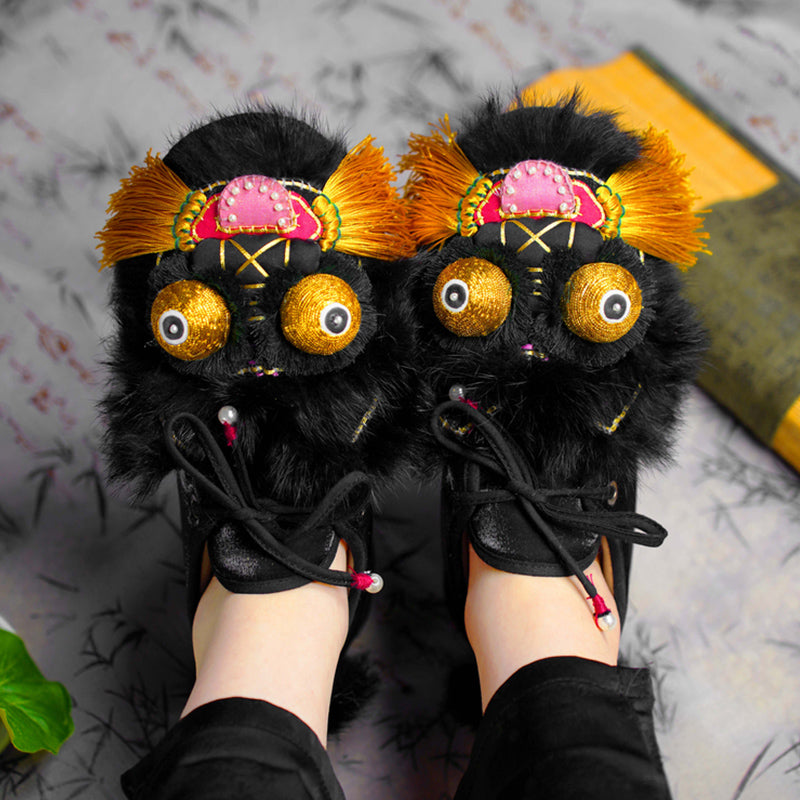 Black gold tiger shoes