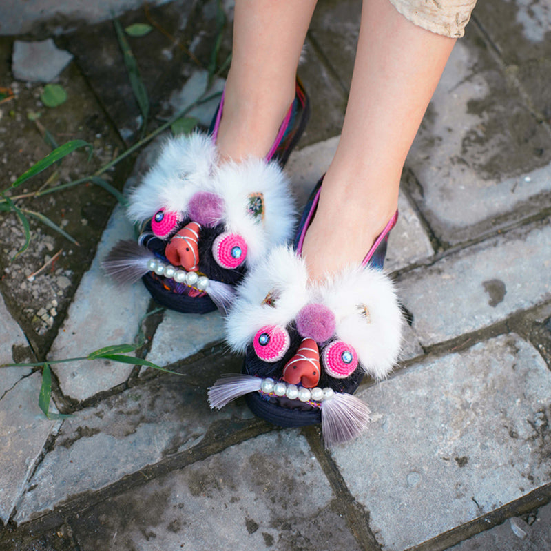 Black purple tiger shoes