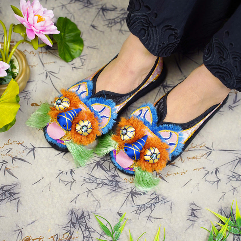 Blue black tiger shoes