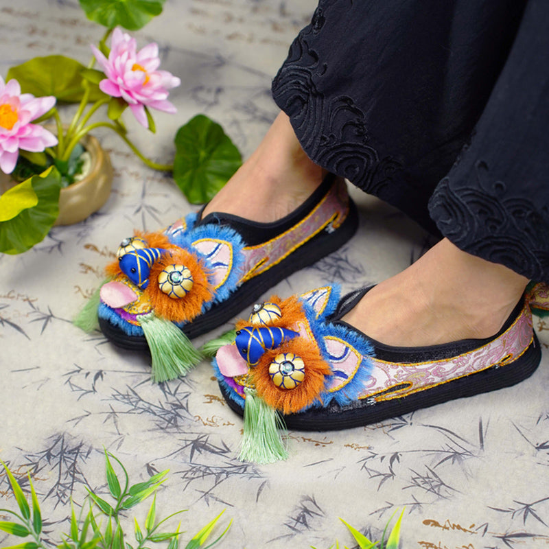 Blue black tiger shoes