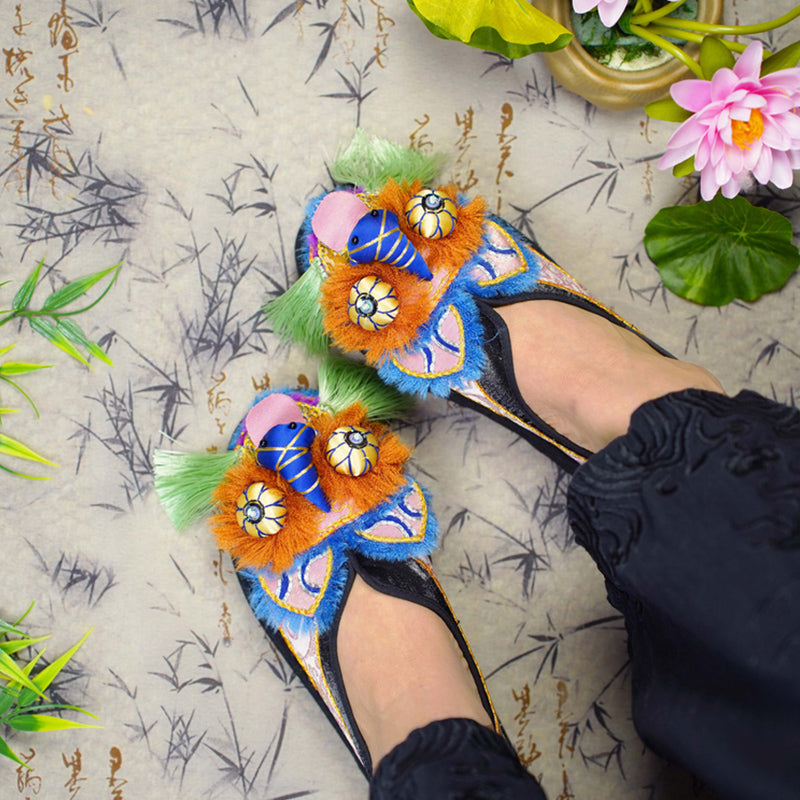 Blue black tiger shoes