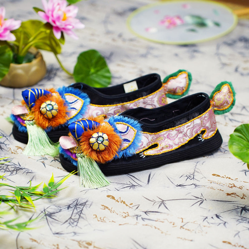 Blue black tiger shoes