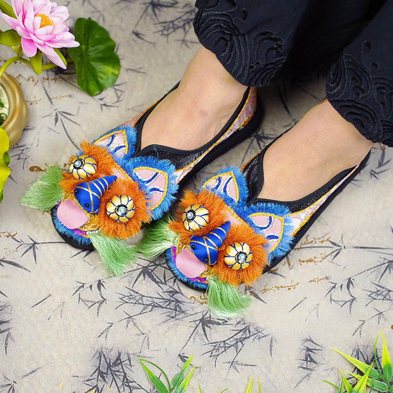 Blue black tiger shoes