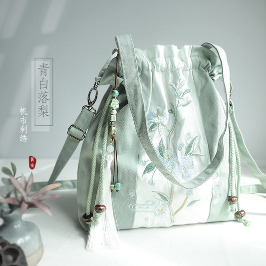 Buckle drawstring bag
