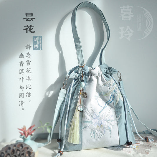 Buckle drawstring bag