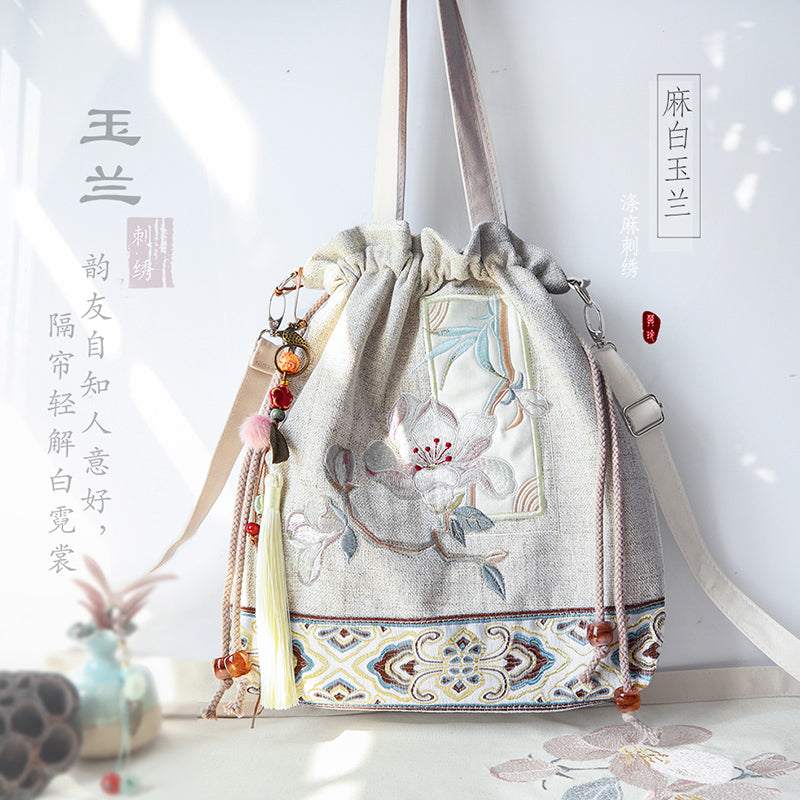 Buckle drawstring bag