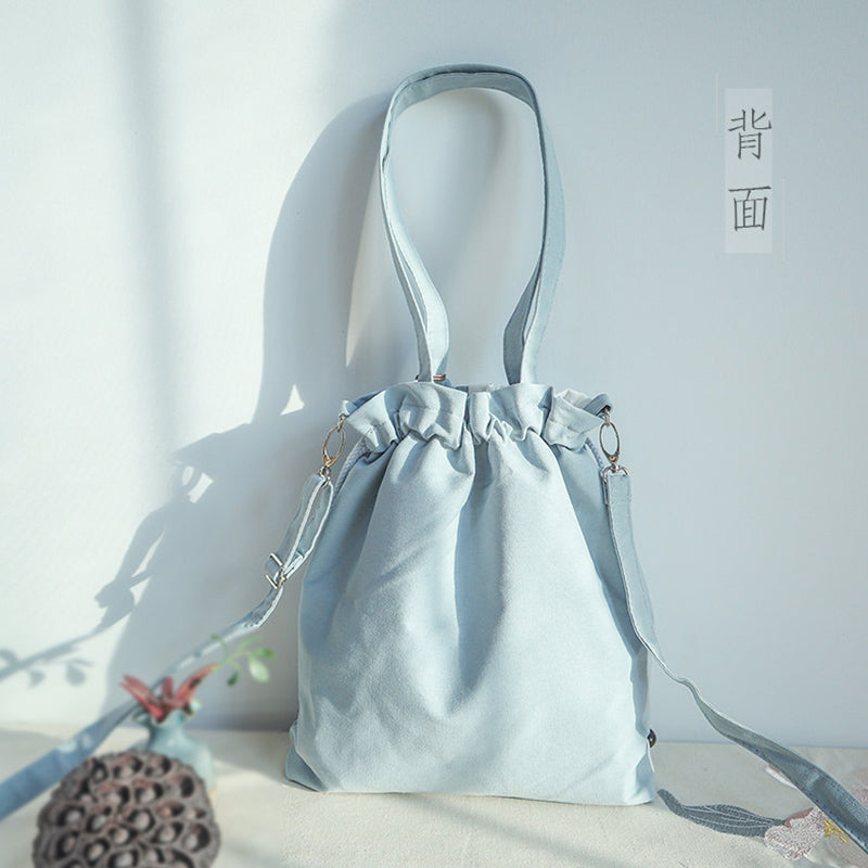 Buckle drawstring bag