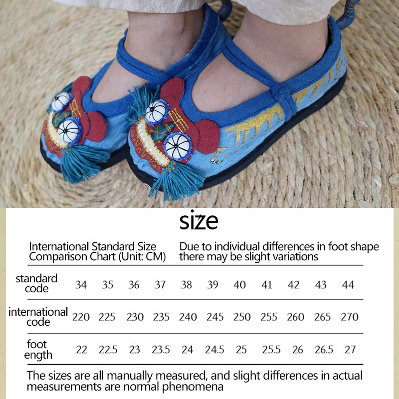 Buttoned tiger shoes