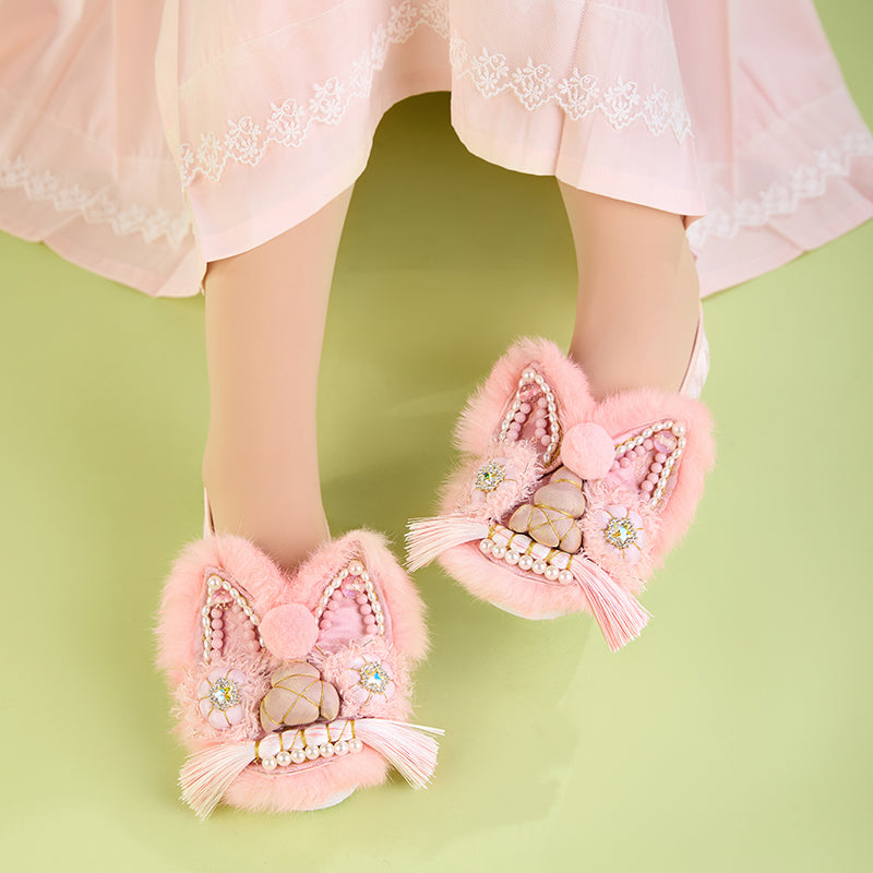 Clear pink tiger shoes