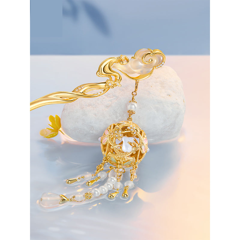 Cloud Moon Rabbit Hairpin