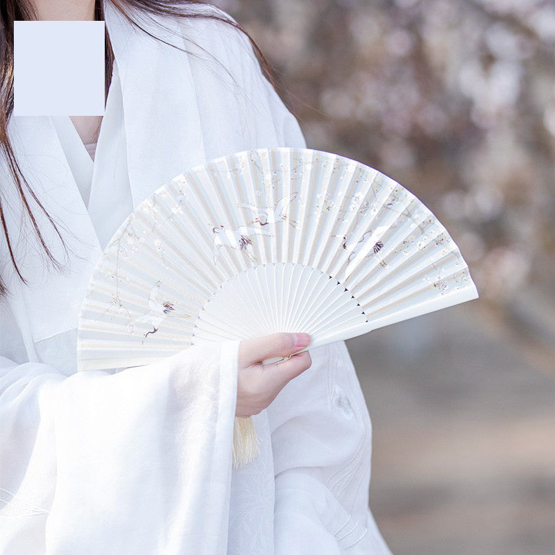Crane folding fan