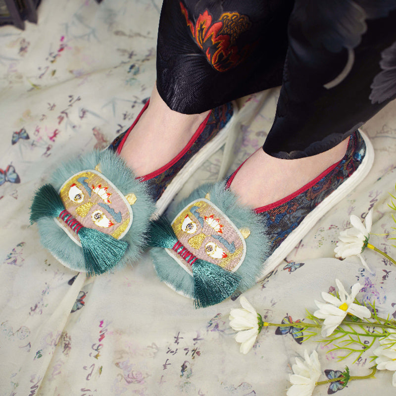 Flower Gang Green Beard Tiger Shoes