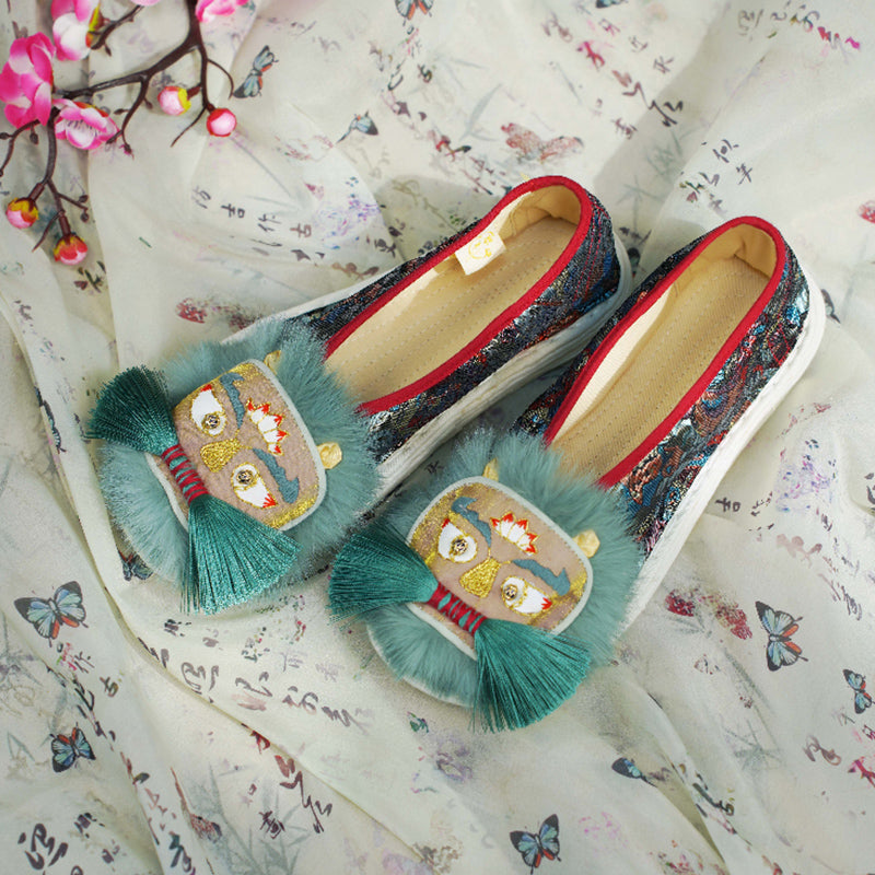 Flower Gang Green Beard Tiger Shoes