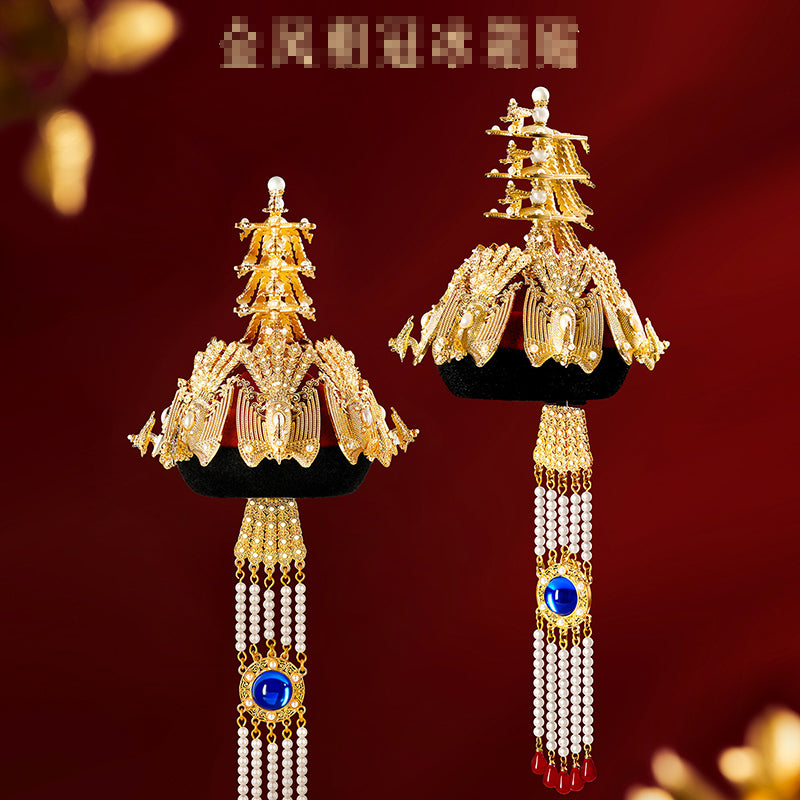 Golden Phoenix Crown Fridge Magnet