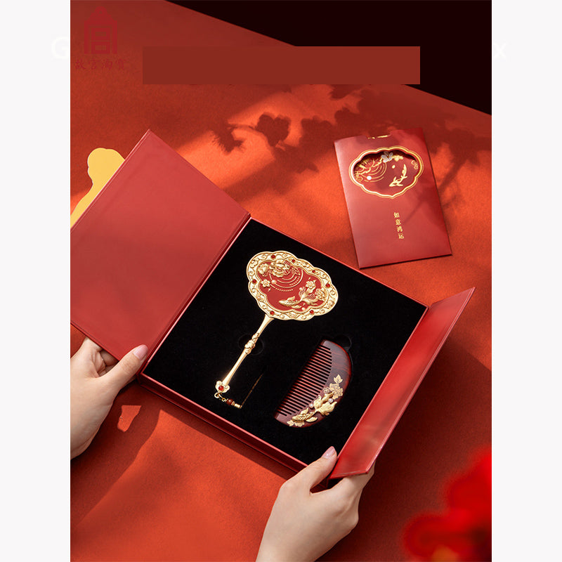 Good fortune Mirror Comb Gift Box
