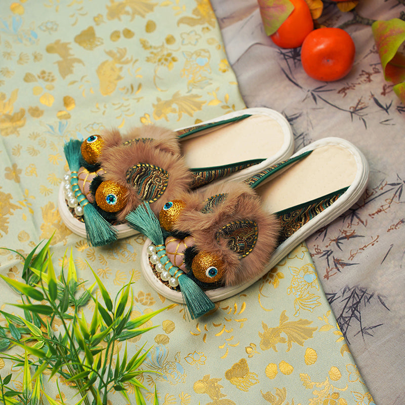 Green gold tiger shoes