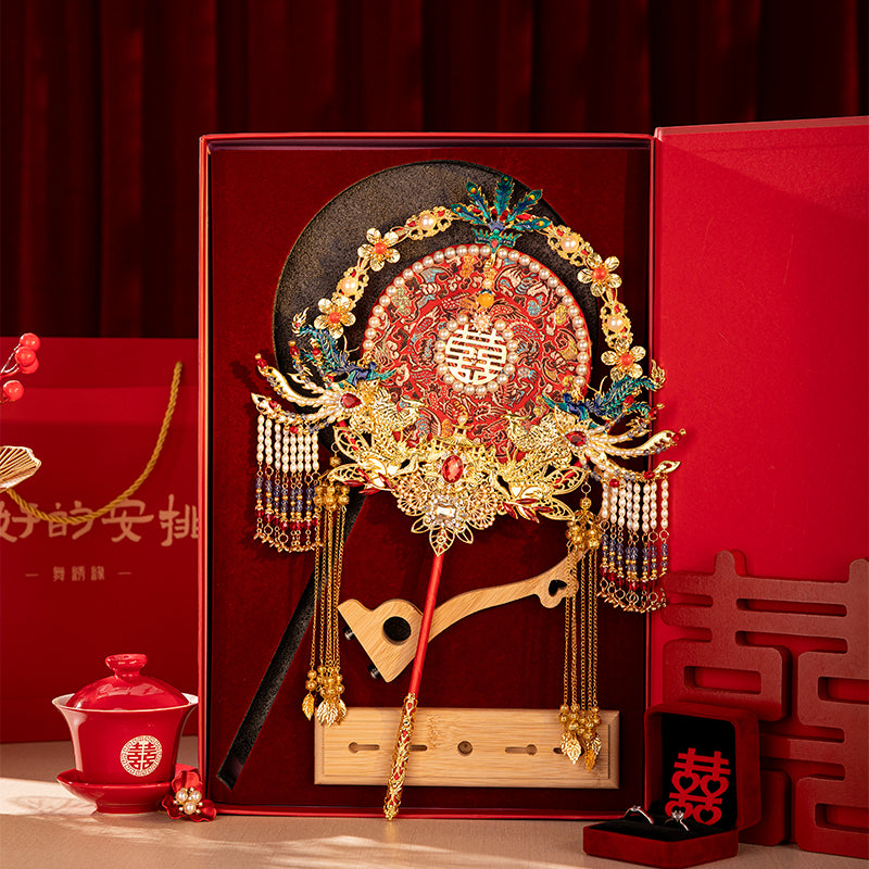 Harmony like a qin se wedding fan