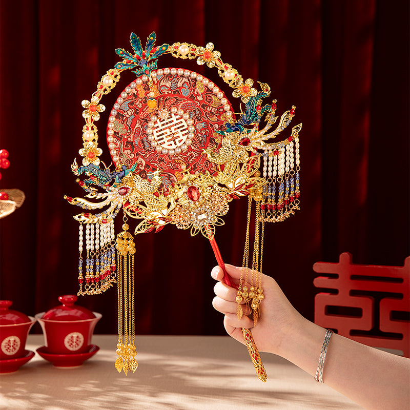 Harmony like a qin se wedding fan