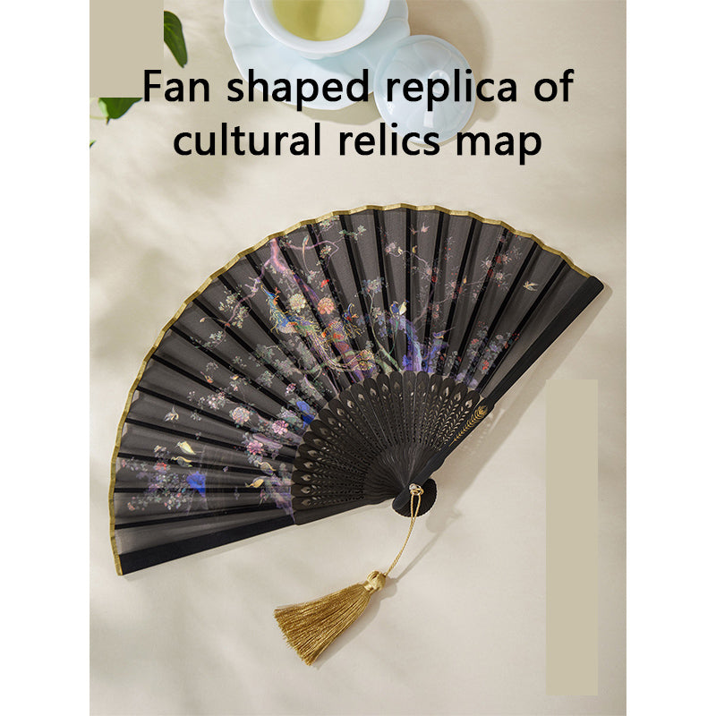 Hundred bird folding fan