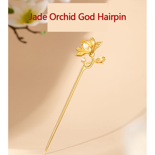 Jade Orchid God Hairpin