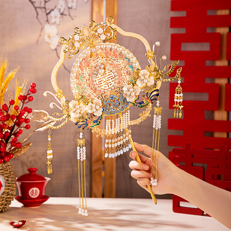 Long cherished good fortune wedding fan