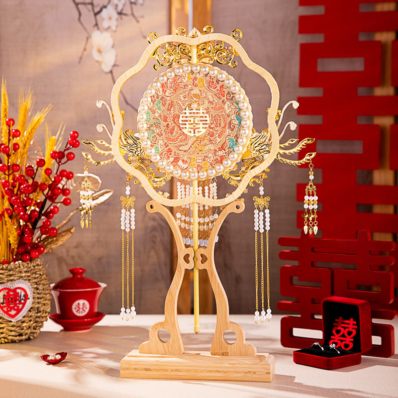 Long cherished good fortune wedding fan